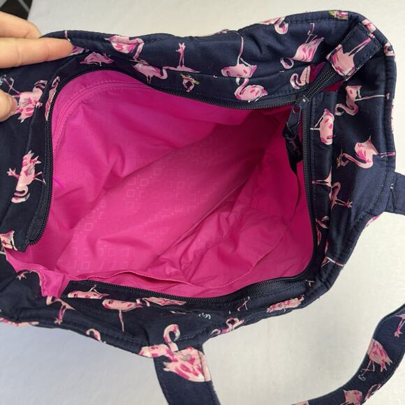 Vera Bradley Tote Bag In Retired Flamingo Fiesta Print EUC - Picture 4 of 7